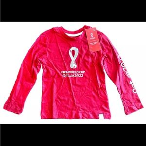 FIFA Licensed Soccer Futball World Cup Long Sleeve T-shirt Size XS 4 Cotton